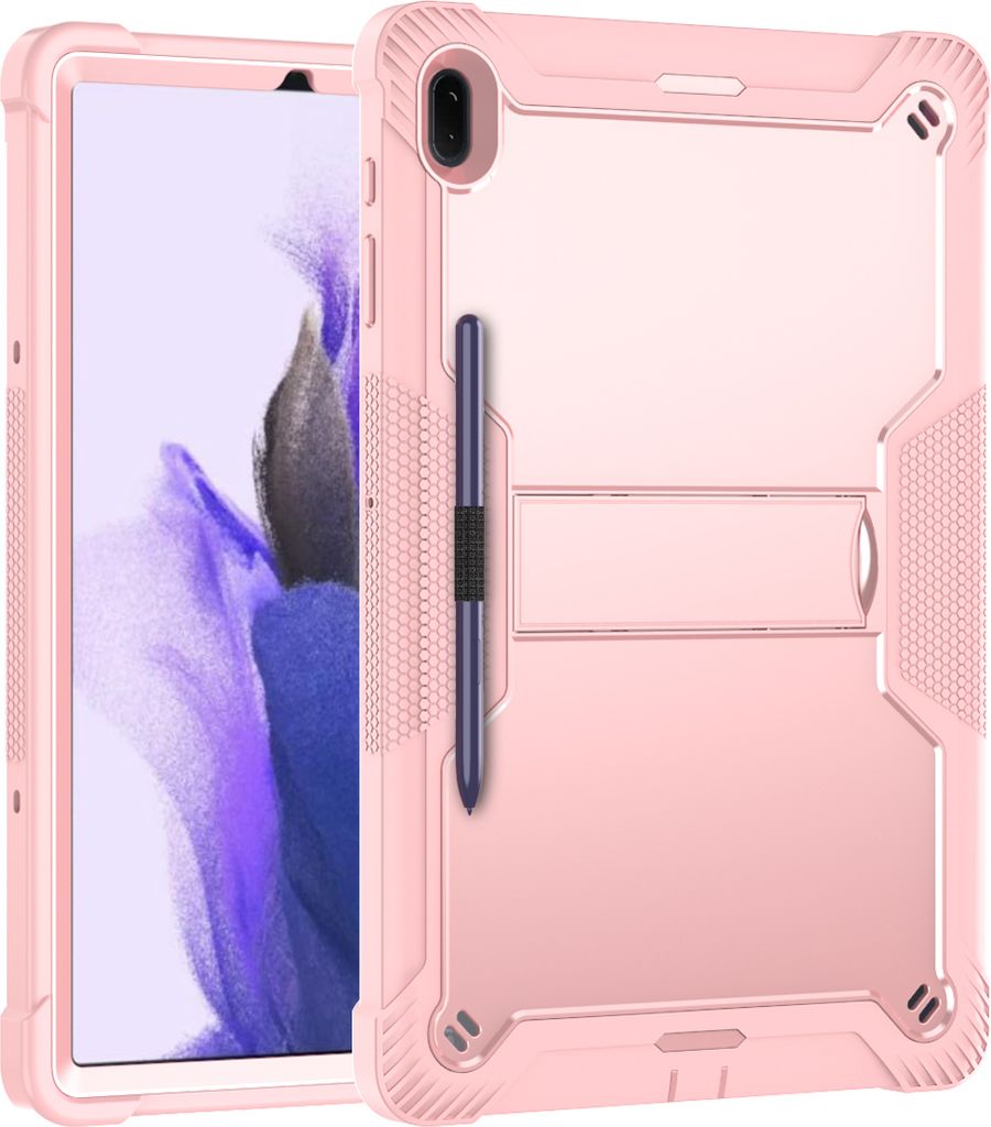 Schutzhülle für Samsung Galaxy Tab S7 11 Zoll 2020 mit S Pen Holder, 3 Schichten mit Ständer Strapazierfähig Schutzhülle Roségold