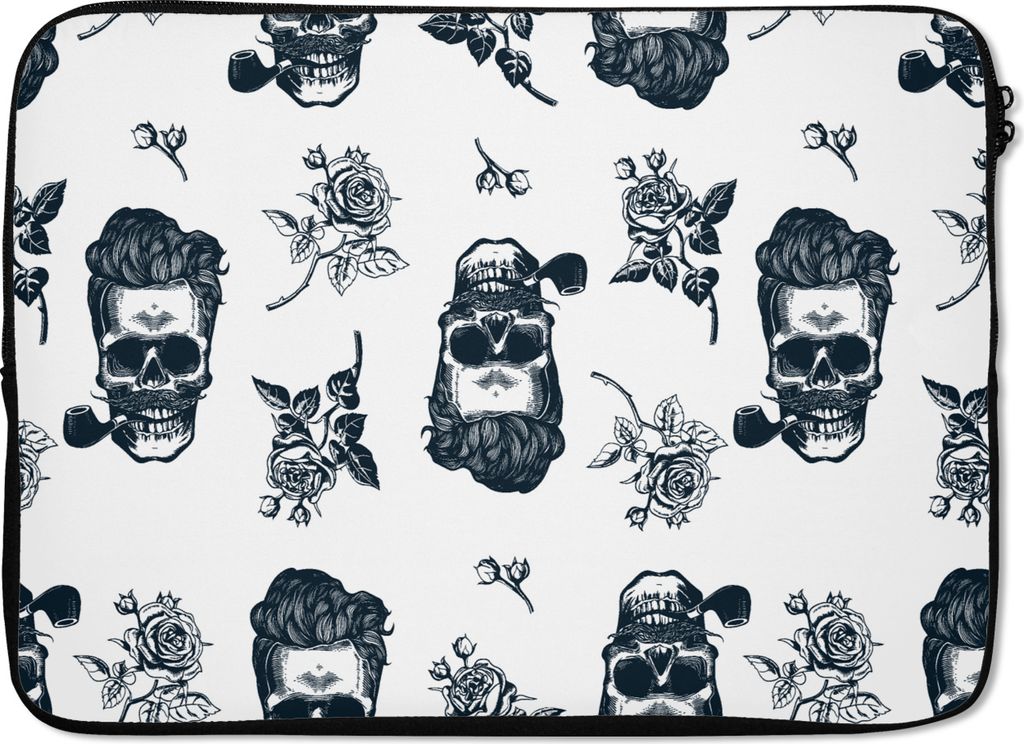 MuchoWow Laptop Hülle 14 ZollMuster - Totenkopf - Rosen - Piraten - Jungen - Kinder - Kinder Laptoptasche - Laptoptasche - Stoßsicher - Schutzh...