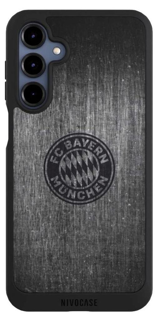 NIVOCASE Handyhülle für Samsung Galaxy A16 5G Hülle NIVOpure Case Schwarz FC Bayern München FCB Metallic Look