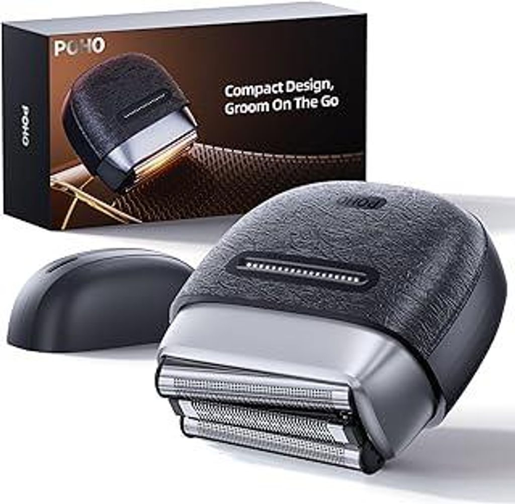 Mini Rasierer Herren Elektrisch, Folienrasierer Herren, 3 schwebende Klingen für gründliche & sanfte Rasur, USB-C Ladestation, Wasserdicht, Reise...