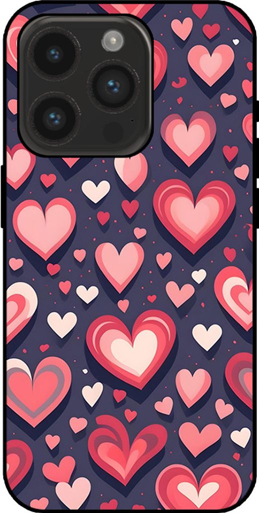 Smartphonica Telefon Fall geeignet für iPhone 14 Pro mit Herzen Impressum - TPU Backcover Fall mit Herz-Design