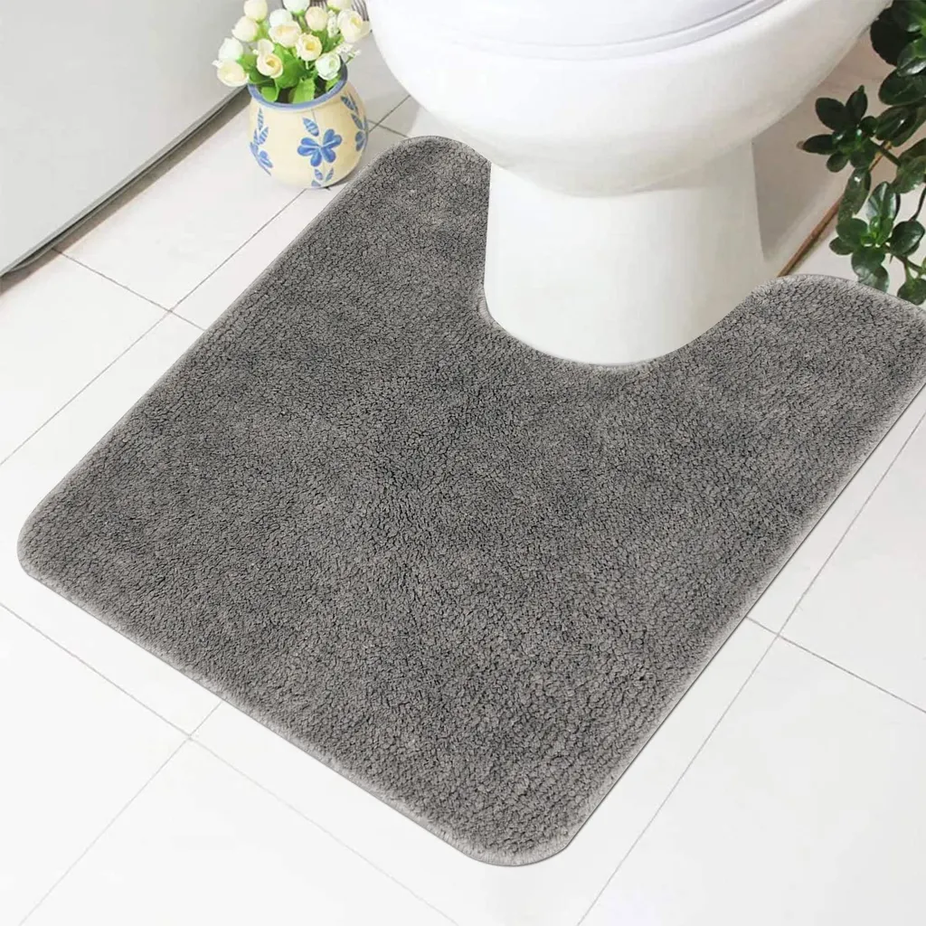 Tapis de toilettes avec découpe pour sol de salle de bain sec et doux