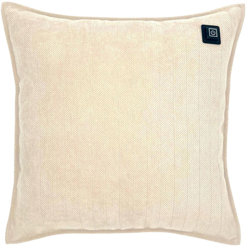 Warmpi Infrarot Heizkissen mit Powerbank – Flexibel einsetzbar – Mit und ohne Kabel verwendbar – Wärmekissen Chenille Cremeweiß