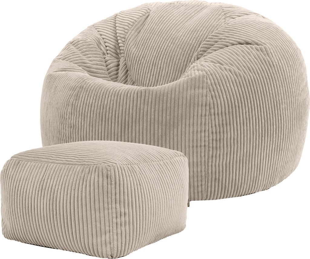 Icon Kingston Sitzsack, Cord, Beige, klassischer Produktbild 