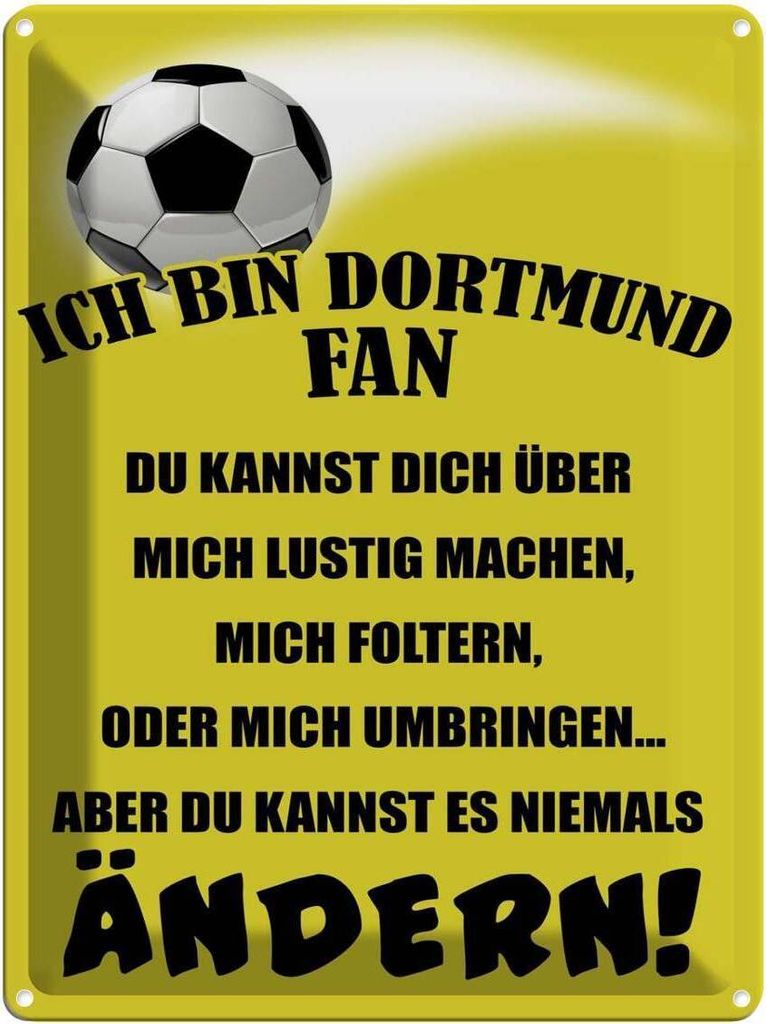 vianmo Blechschild 40x30 cm ich bin Dortmund Fan Fussball Sport Hobby