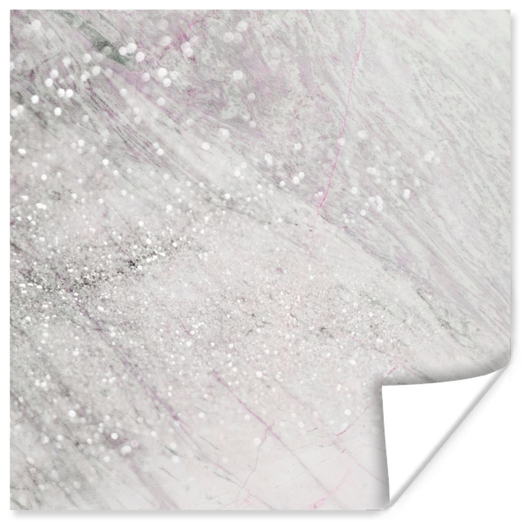 MuchoWow Poster Marmor - Adern - Glitzer 50x50 cm - Wohnzimmerdekoration