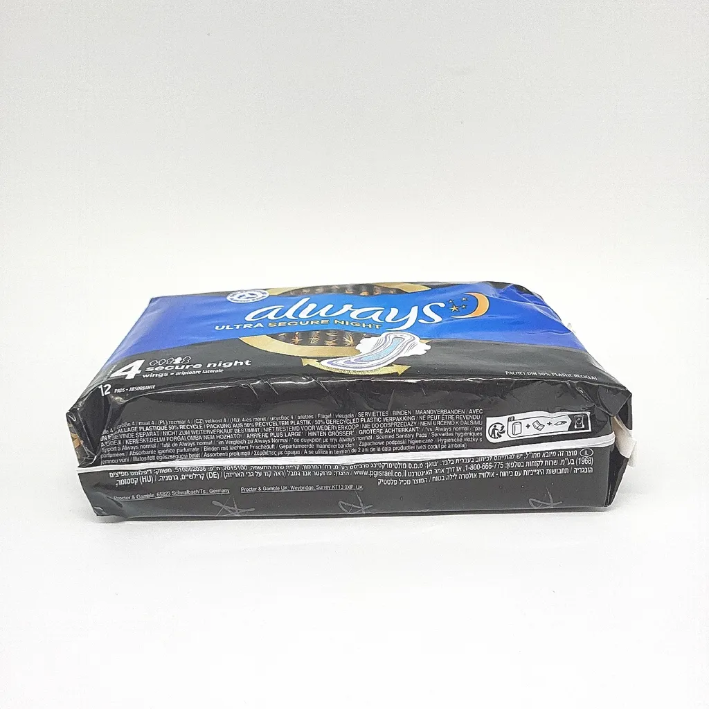 Always Ultra Secure Night Ailettes : 72 Serviettes Protection Max 9H - 9