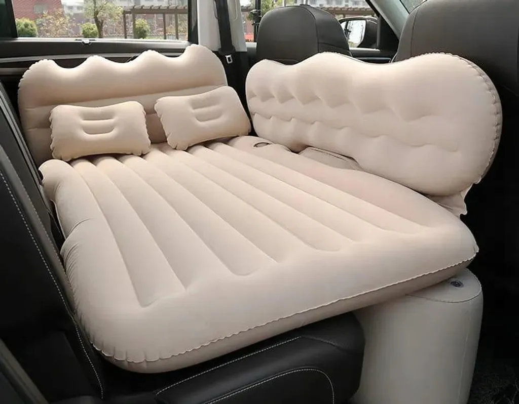Materasso Gonfiabile Auto EDIBAZZAR Beige con Pompa | Letto Camping - 2