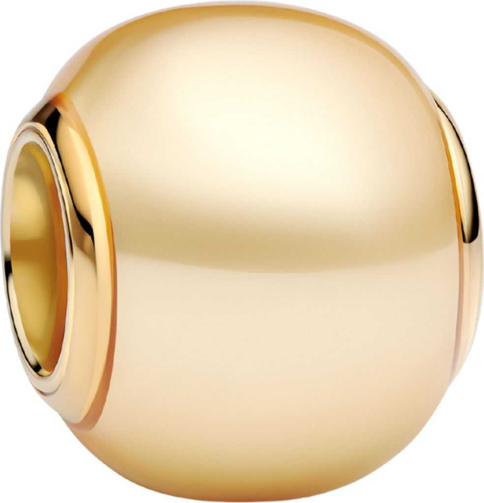 A single gold charm on a white background.