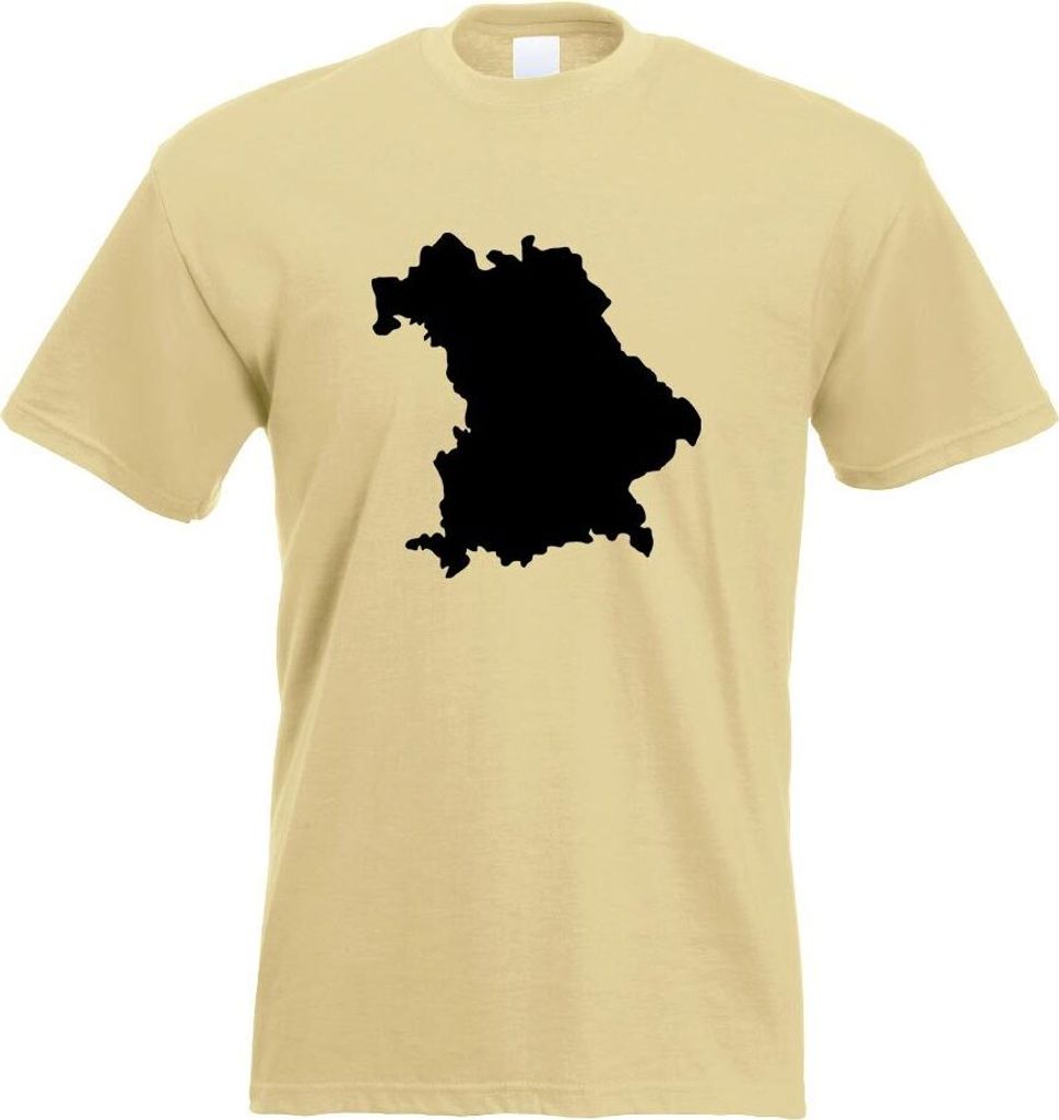Kiwistar - T-Shirt - Khaki - Bayern Deutschland Silhouette Motiv Bedruckt Funshirt Design Print - mit Motiv Bedruckt - Funshirt Design - Sport - Fr...