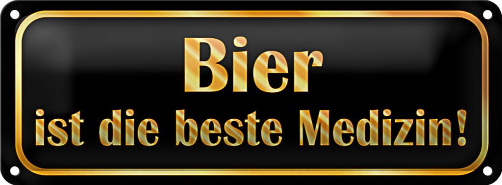 Blechschild 27x10cm Bier ist beste Medizin Dekoration