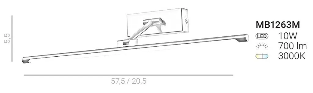 Applique LED Nickel Italux Garrix MB1263M - Finition Brossée Élégante