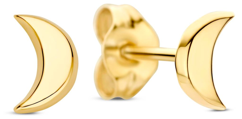 New Bling Oorknopjes – 9NBG-1054 – 14K Goud – Halve Maan – 5 mm