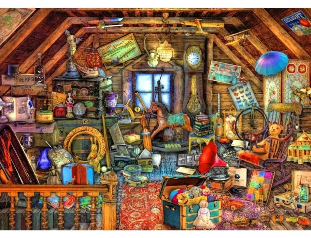 Activité calme enfant : Puzzle 500 pièces Hidden Object Attic Bluebird