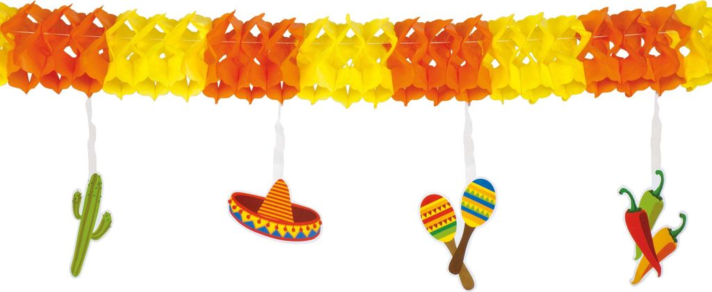 girlande Mexiko Fiesta 4 Meter orange/gelb Produktbild 