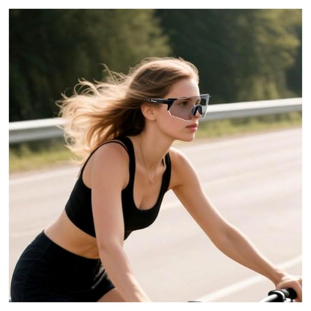 Photochrome Fahrradbrille, Farbwechsel-Sonnenbrille, Sportbrille für Damen und Herren, Tag- und Nachtgebrauch mit UV400-Schutz, winddichte Brille ...
