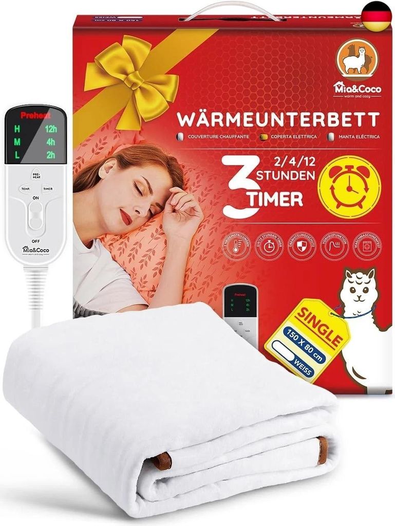 Mia&Coco Heizdecke mit Abschaltautomatik, 150 x 80 cm, Produktbild 