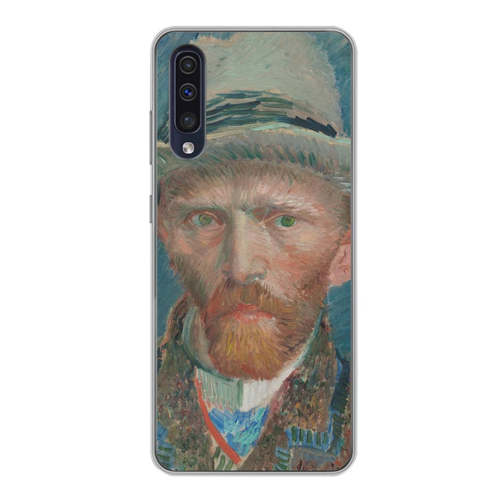 MuchoWow Handyhülle Schutzhülle Hülle für Samsung Galaxy A30s Selbstporträt 1887 - Gemälde von Vincent van Gogh Silikon Softcase Handy Hül...