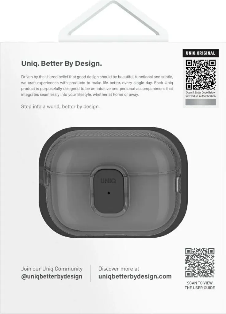 UNIQ Glase Pro Case AirPods Pro 2 Black - Design Slim e Sicuro - 3
