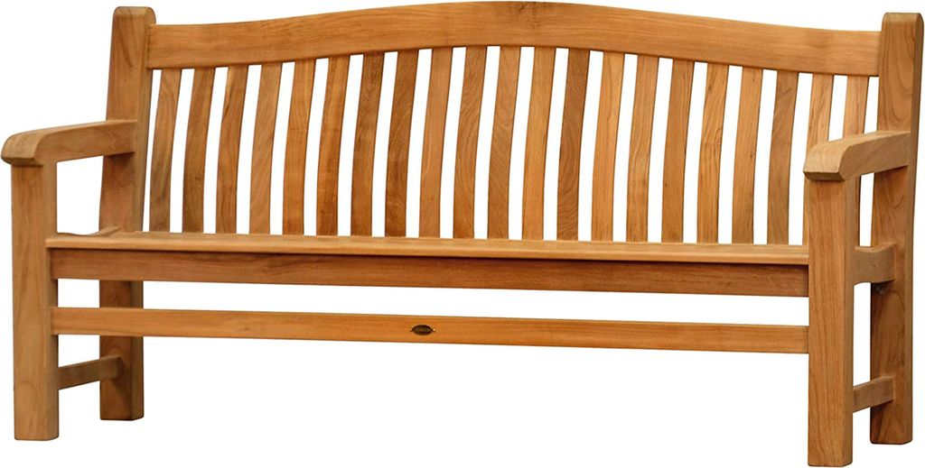 Teak Parkbank Kensington Teakholzbank 3-Sitzer, wetterfeste Gartenbank Teakholz nachhaltig naturbelassen Teakbank