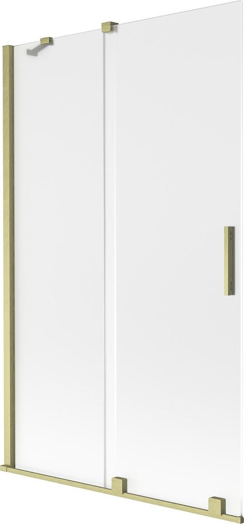 Mexen Velar Duschabtrennung 2-flügelig verschiebbar 110 x 150 cm, matt, gebürstetes Gold - 896-110-000-31-55
