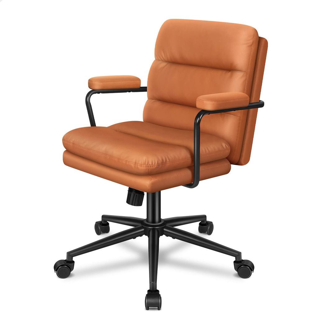 ALFORDSON Ergonomischer Computerstuhl mit Lendenstütze Höhenverstellbarer Roll-Schwenk-Exekutiv-Armlehnenstuhl Bequemer Schminkstuhl, Chenille, B...