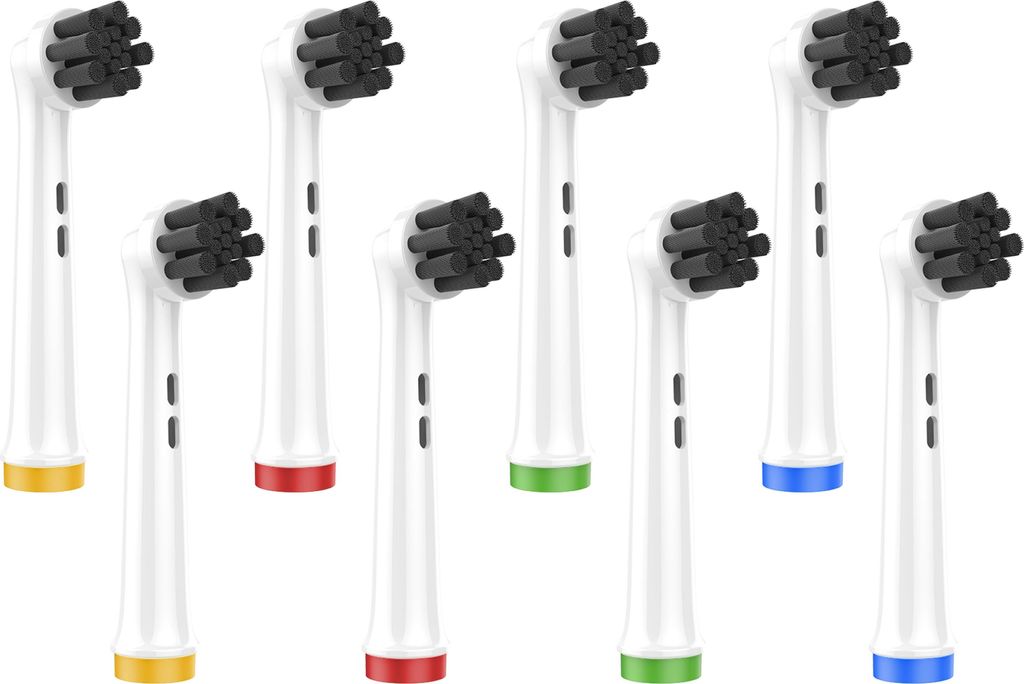 8 Aufsteckbürsten für Nevadent Ersatzbürsten mit Aktivkohle Borsten Bürstenköpfe elektrische Zahnbürsten Dentalogix