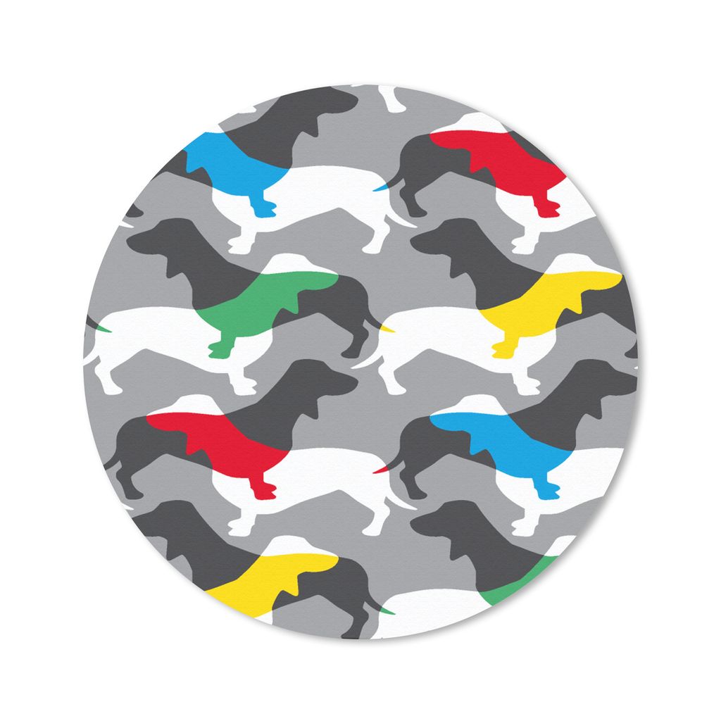 MuchoWow Mauspad Mousepad Hunde - Dackel - Muster 40x40 cm - Mousepads - Maus Mat - Pad - Mausunterlage - Schreibtisch Accessoires