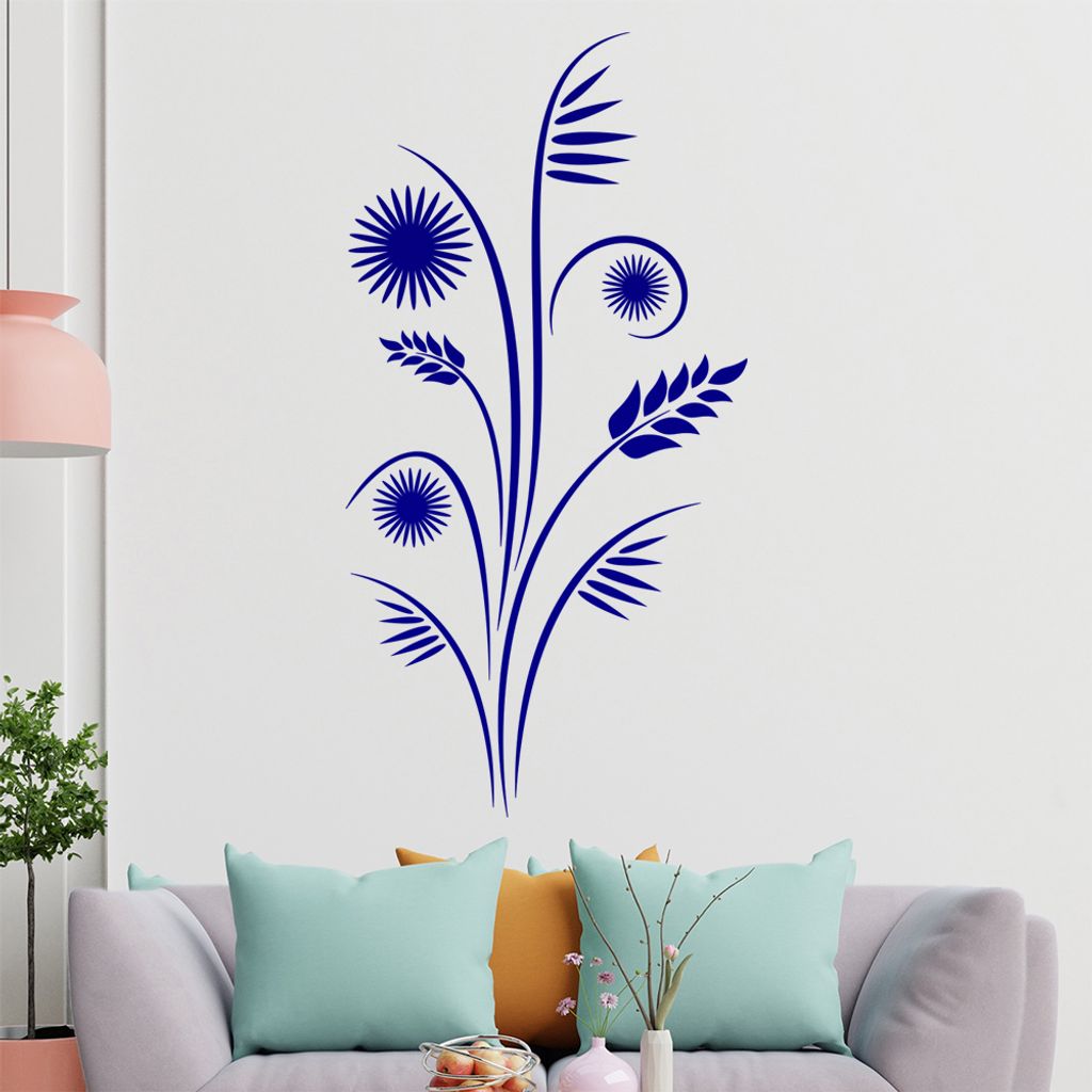 Distel - Blüten - Strauch Wandtattoo in 6 Größen - Wandaufkleber Wall Sticker - Dekoration, Küche, Wohnzimmer, Schlafzimmer, Badezimmer