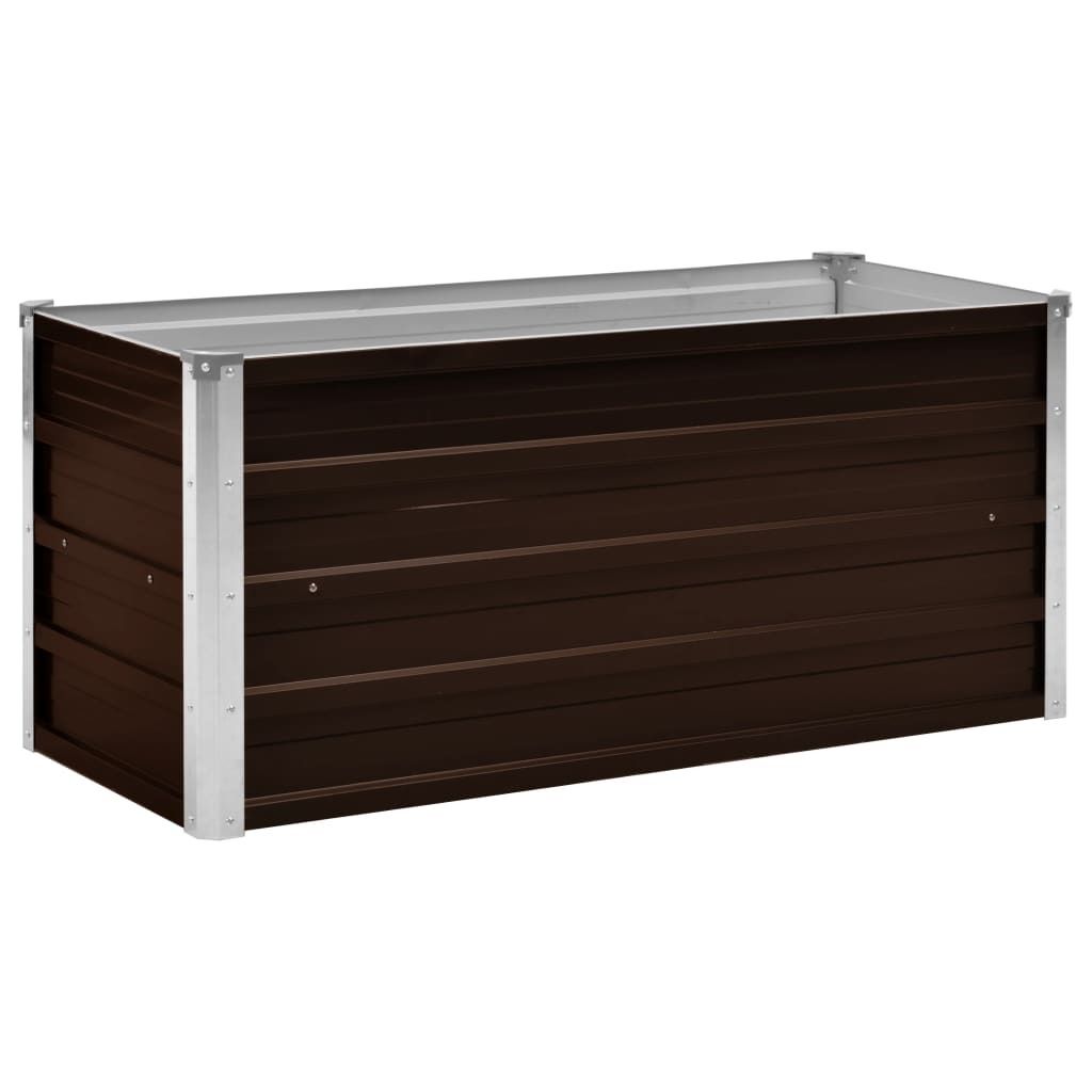 vidaXL Lit surélevé de jardin brun 100 x 40 x 45 cm Acier Image du produit 