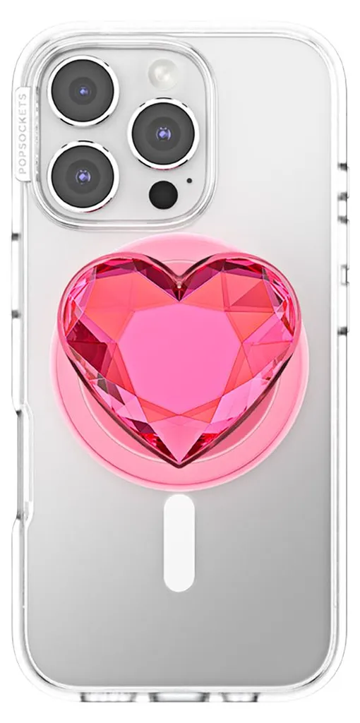 PopSockets PopGrip Premium MagSafe Cristal Rose pour iPhone et Coques