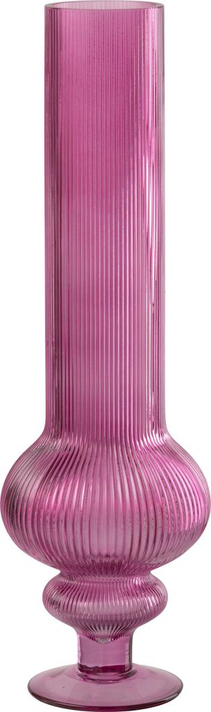 J-Line Vase Ada Gerillt Glas Fuchsie Large