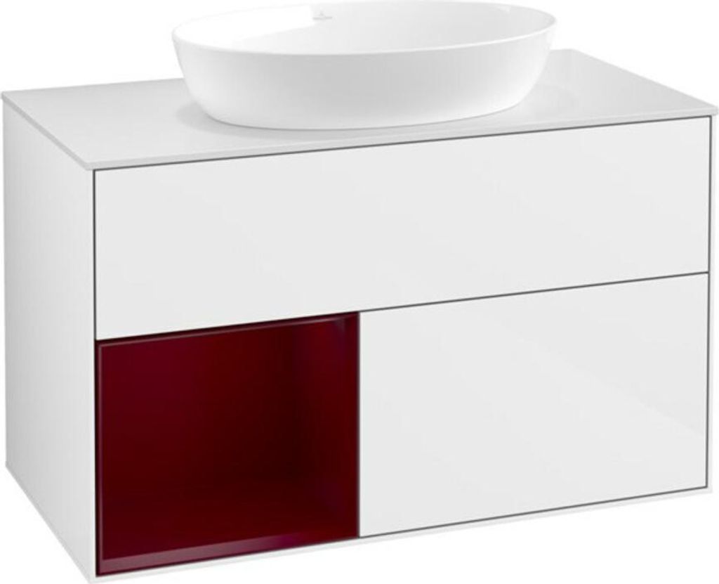 V&B Waschtischunterschrank Finion 100, Pl w m, Reg Peo m Lac, glo wh. Lac