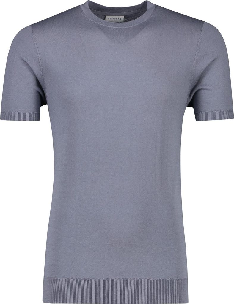 Profuomo Lyocell-T-Shirt mit Rundhalsausschnitt, blau