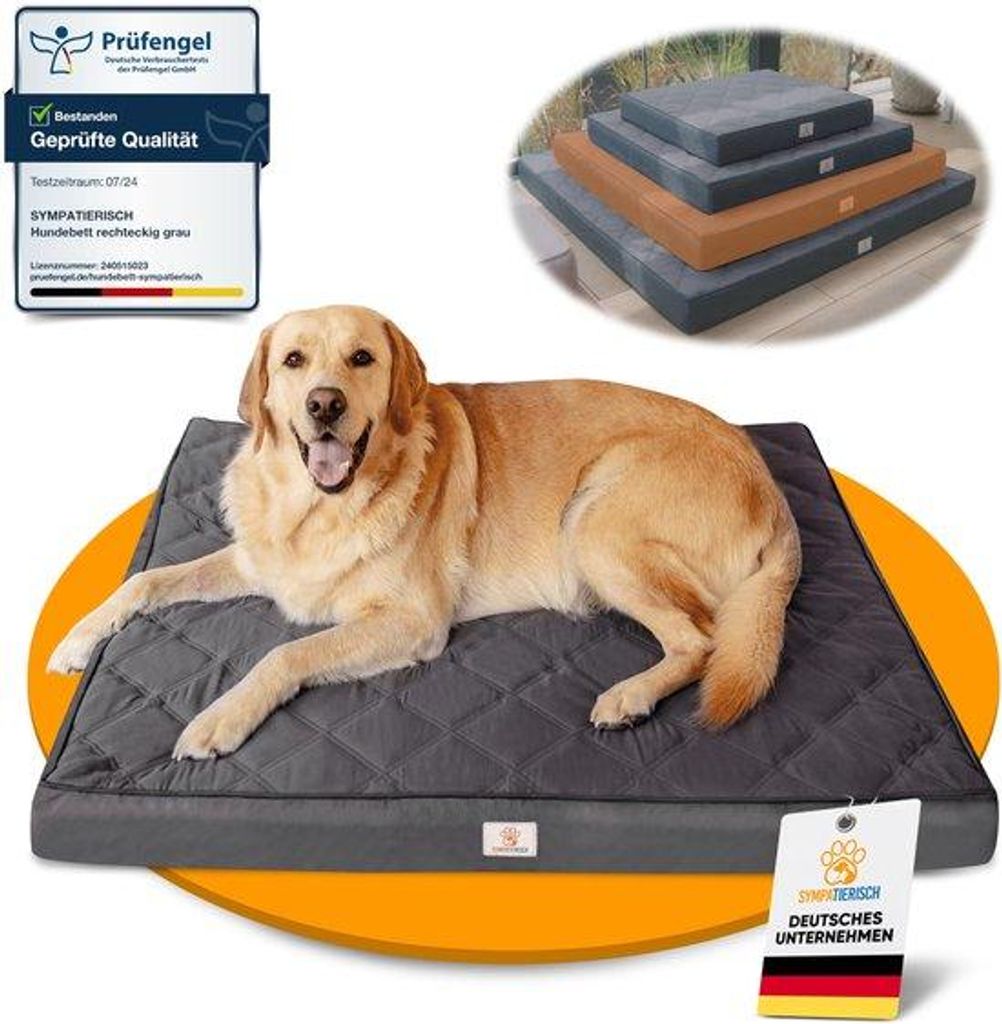 Orthopädisches Hundebett, wassbar, rutschfest, 110x100x9 cm, für kleine bis große Hunde