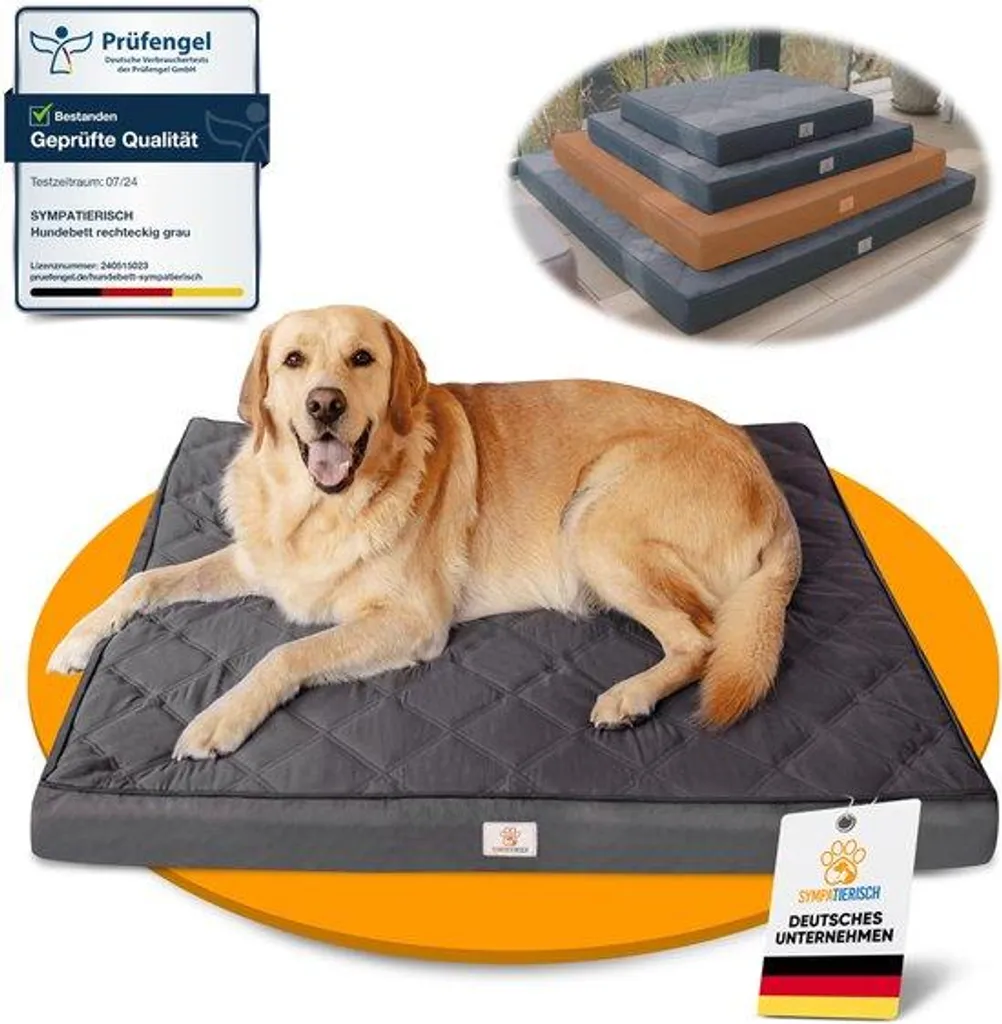 Coussin orthopédique pour grand chien lavable et déhoussable 110x100cm