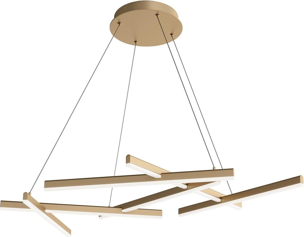 LED Hängelampe Aluminium B: 66 cm H: max. 101 cm in Gold 3000 K warmweiß 3100 lm Modern Hängeleuchte