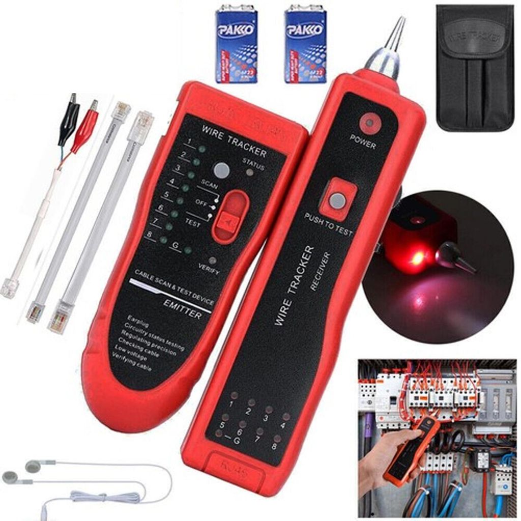 Kabeltester Netzwerkkabel RJ45 RJ11 Telefonkabel Kabelunterbrechungen Kabelsucher mit Kopfhörer Netzwerkleitungsfinder Telefonkabeltester