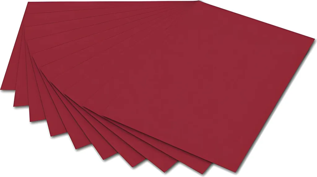 Folia 6722 Tonpapier 130g/m² Dunkelrot 50 x 70 cm - Lot de 10 Feuilles