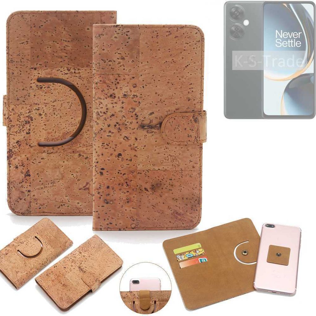 K-S-Trade Handy-Hülle Schutz-Hülle kompatibel mit OnePlus Nord CE 3 Lite Handyhülle Schutzhülle Korkhülle Kork-Hülle 1x