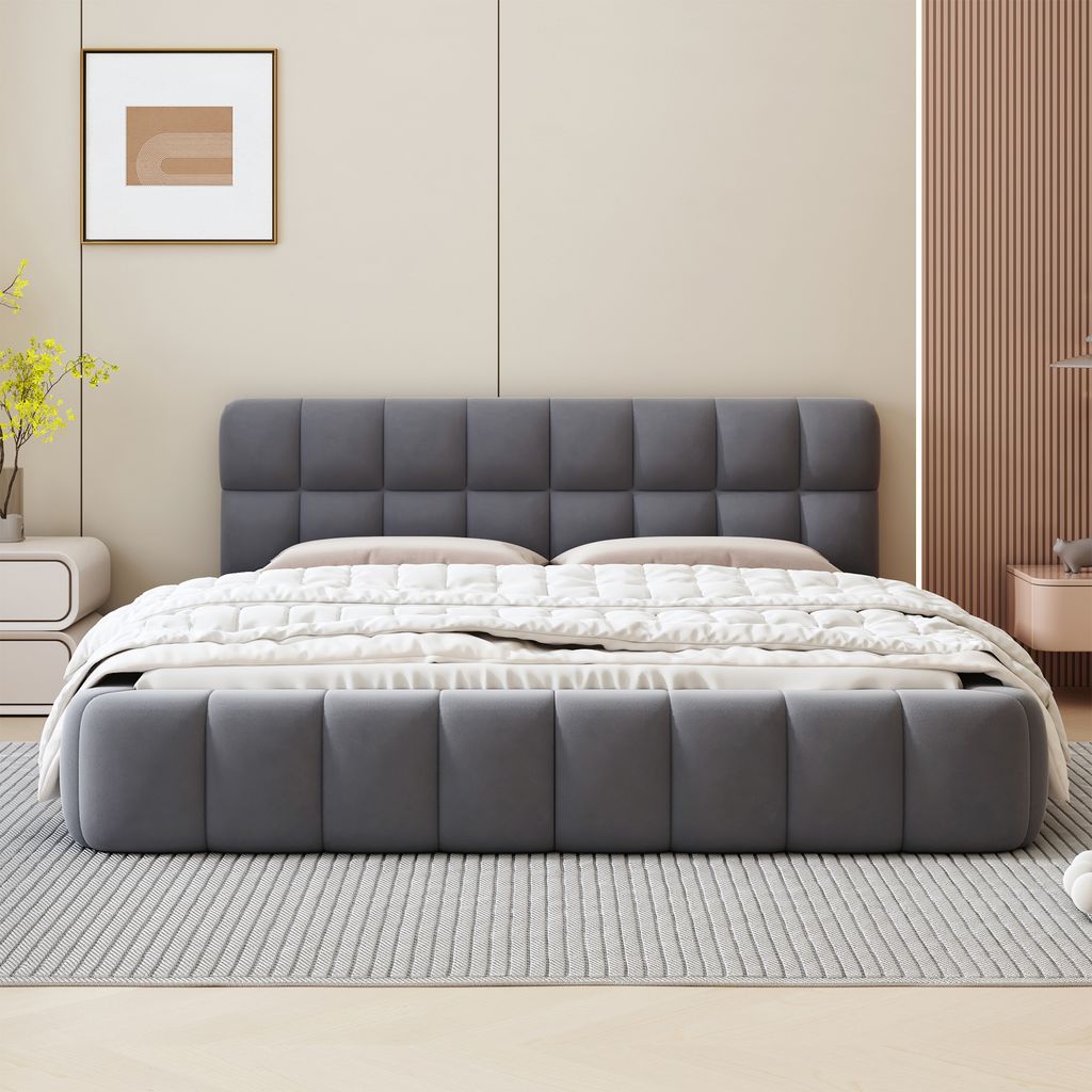 okwish Polsterbett 140 x 190 cm mit weicher Rückenlehne und Produktbild 3