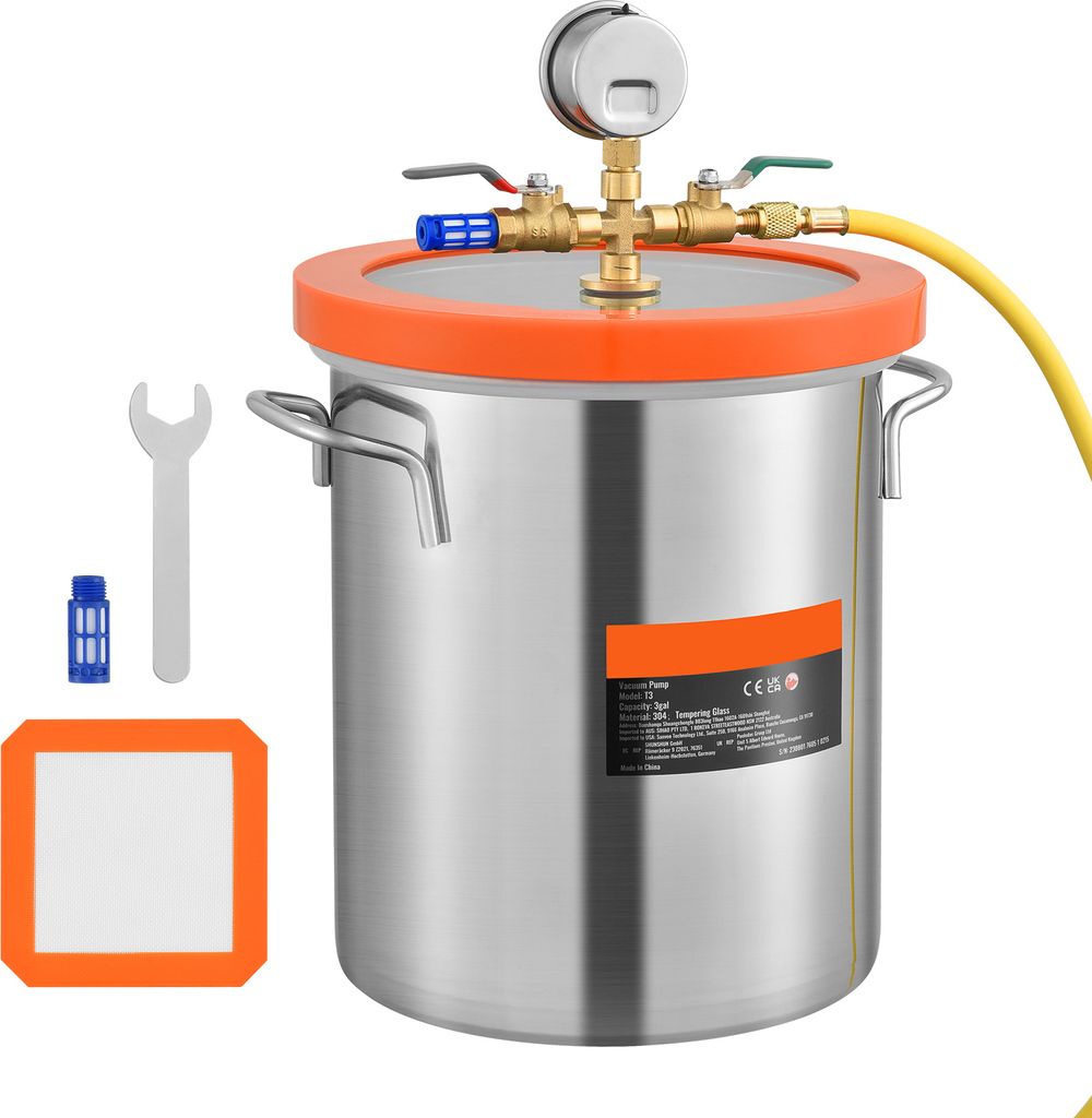 SucceBuy Chambre à vide de 3 gallons avec couvercle en Image du produit 