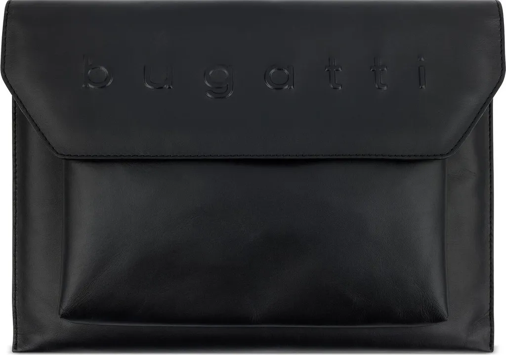 Custodia Artigianale Bugatti Daphne Nero | Porta PC in Pelle Pregiata