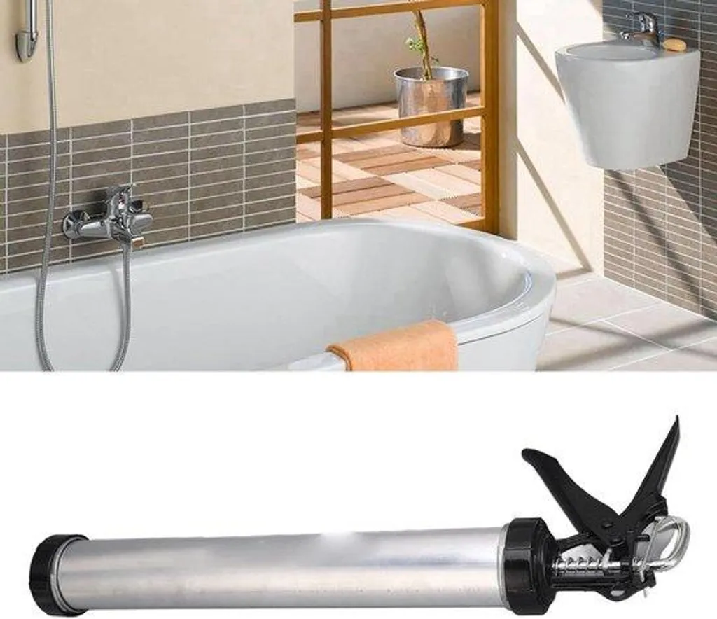 Pistolet à mastic robuste en aluminium avec 10 buses réutilisables