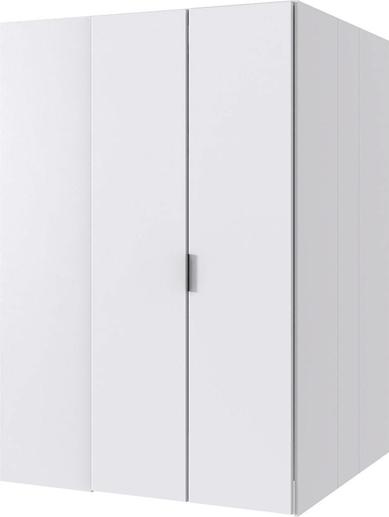 Jugendzimmer-Eckkleiderschrank 135x127 cm in weiß, begehbar NOLI-43