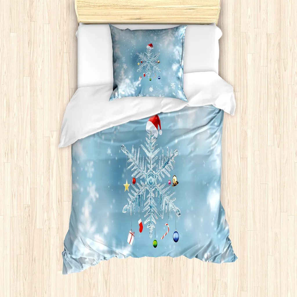 Offerta Set Copripiumino Natale 135x200 ABAKUHAUS Marrone Verde