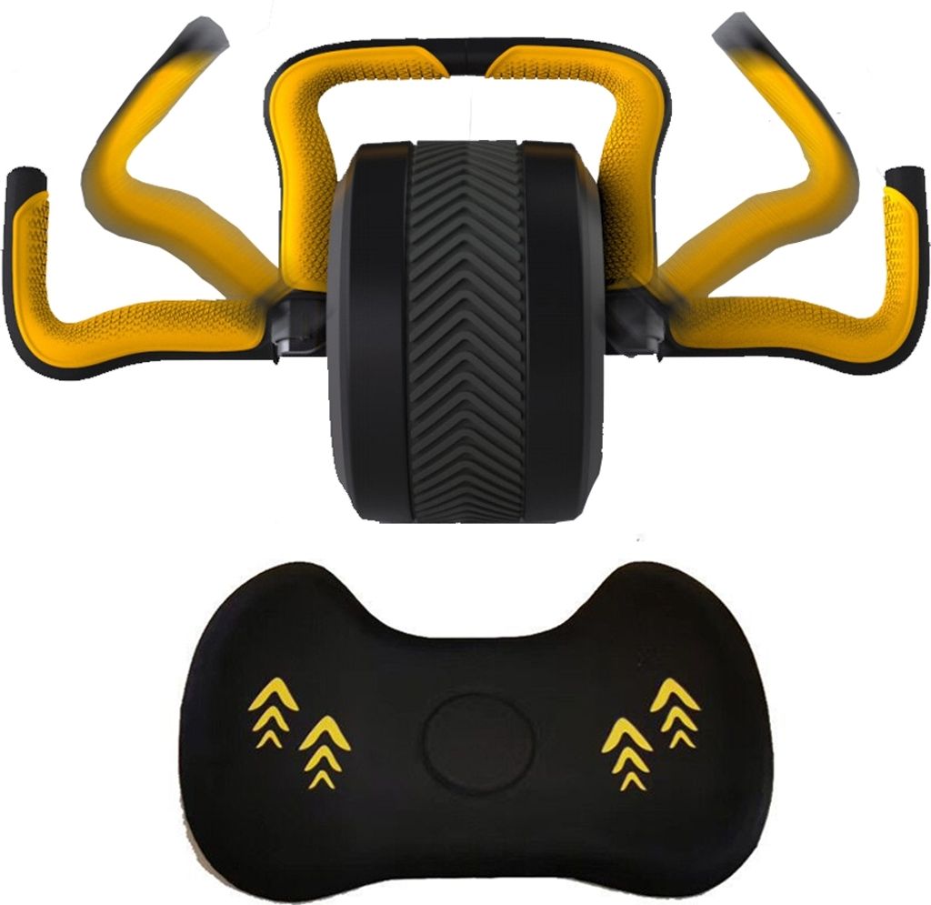 MIIGA Bauchroller Kugel-Hantel 5 kg Kettlebell 2 in 1 Krafttraining Bauchtraining Muskel-Aufbau Fitness Zuhause / Home Trainer sportlich ergonomisc...