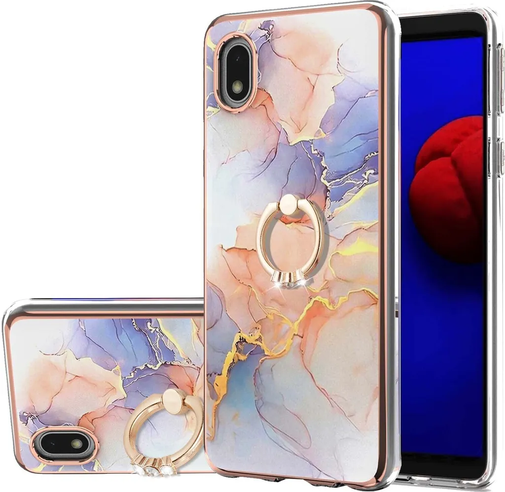 Custodia Samsung Galaxy A01 Core con Anello: Protezione TPU Grigio