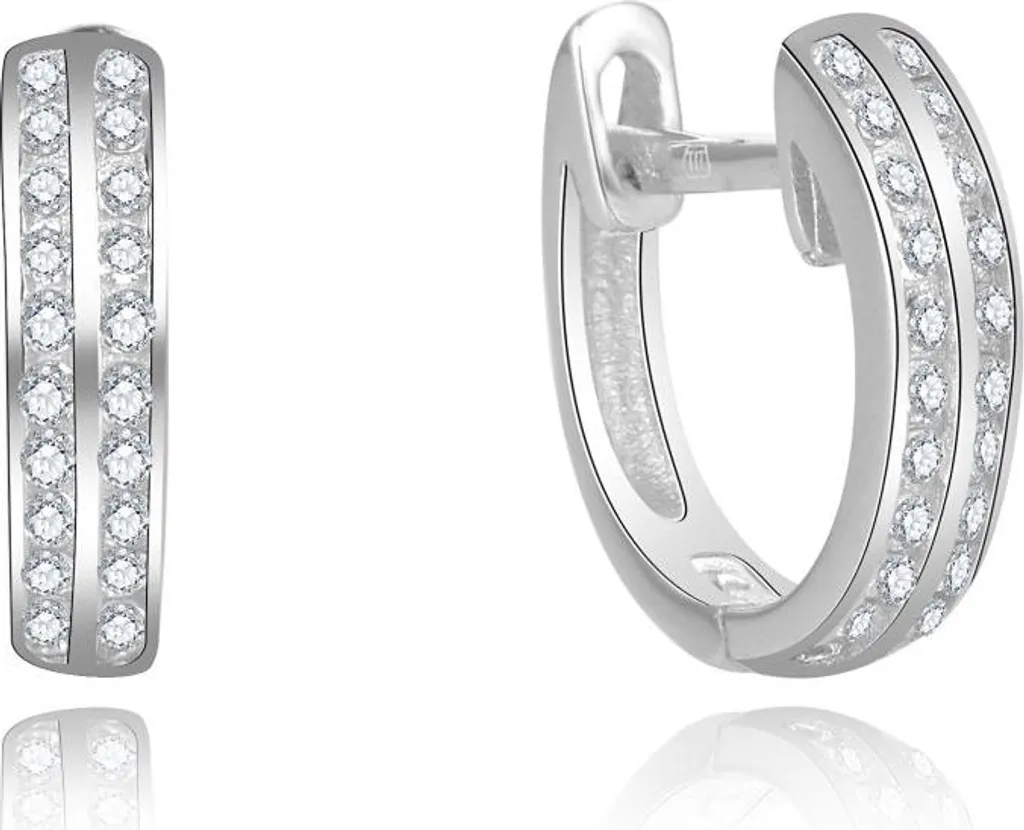 Boucles d'oreilles argent avec zircons pour mariages et soirées