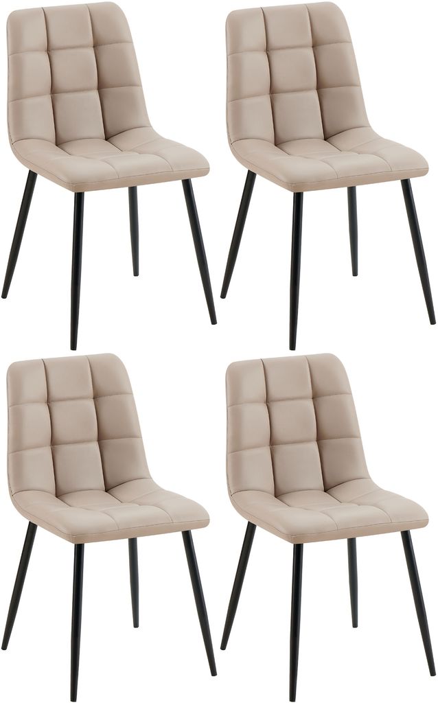 CLP 4er Set Esszimmerstuhl Antibes Kunstleder taupe